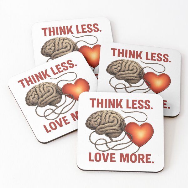 Item preview, Think Less Love More - Brain vs Heart Illustration designed and sold by MKreative Studio.