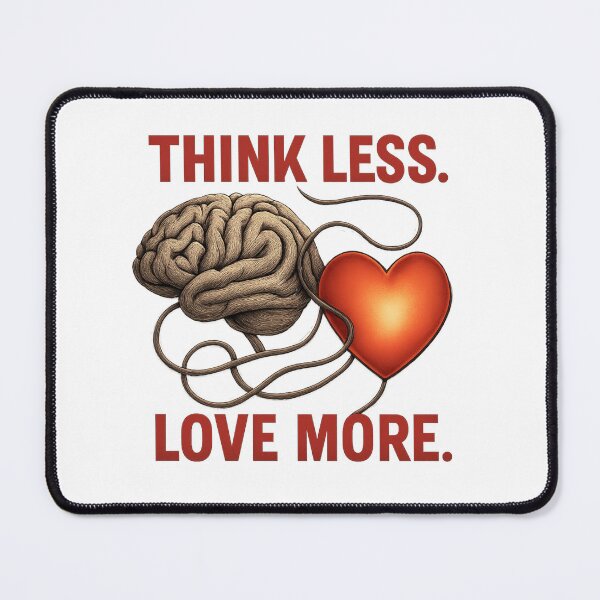 Item preview, Think Less Love More - Brain vs Heart Illustration designed and sold by MKreative Studio.