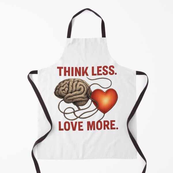 Item preview, Think Less Love More - Brain vs Heart Illustration designed and sold by MKreative Studio.