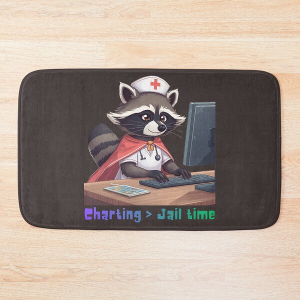 Item preview, Charting > Jail Time Funny Nurse Raccoon designed and sold by Mr-Nurse.