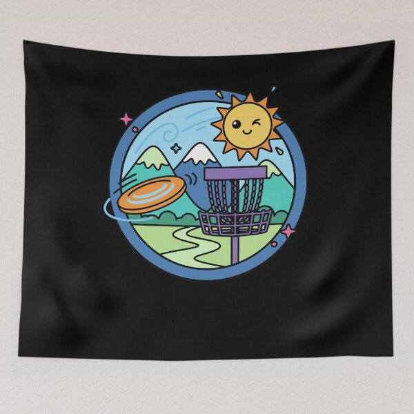 Item preview, Disc Golf Scene Flying Disc Basket Sunny Mountains designed and sold by LuminOrb.