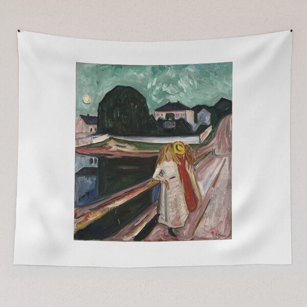 Item preview, Girls on the Pier – Edvard Munch Expressionist Coastal Genre Painting of Youth and Leisure (1898–1900) designed and sold by Art Outlaws.