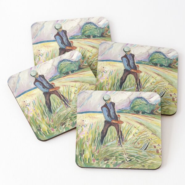 Item preview, The Haymaker – Edvard Munch Expressionist Rural Landscape Painting Depicting Labor and Nature (1901–1902) designed and sold by Art Outlaws.
