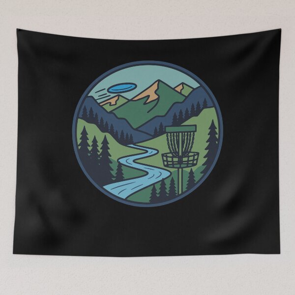 Item preview, Mountain River Disc Golf Scene Flying Disc Basket designed and sold by LuminOrb.