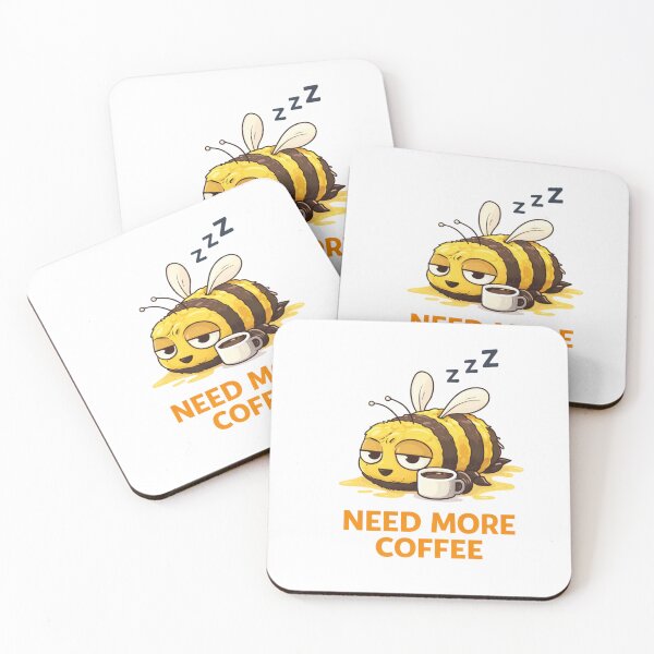 Item preview, Sleepy Bee Needs More Coffee designed and sold by Papier Atelier Art.