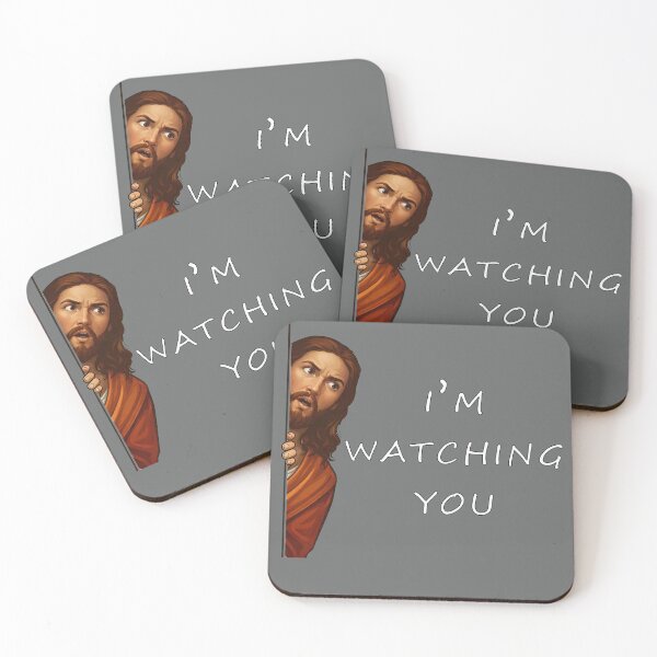 Item preview, Jesus Peeking Around the Corner – Funny Christian Meme T-Shirt designed and sold by Wicked.Teez.