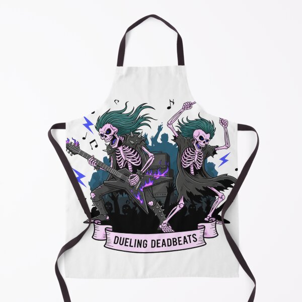 Artikelvorschau, Dueling Deadbeats Metal Skeleton Band Cartoon T-Shirt entworfen und verkauft von RebellDancer.