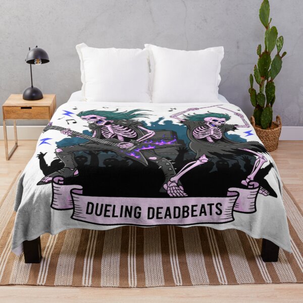 Artikelvorschau, Dueling Deadbeats Metal Skeleton Band Cartoon T-Shirt entworfen und verkauft von RebellDancer.