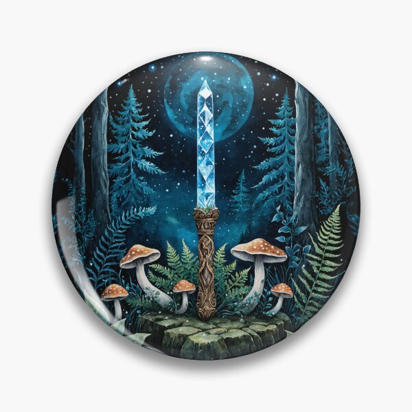 Item preview, Crystal Sword in the Stone – Enchanted Forest Night designed and sold by IdeaSmith.
