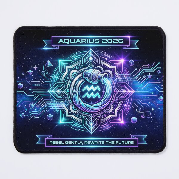 Item preview, Aquarius 2026 Tech Wave Mandala – Design the Future Zodiac Art designed and sold by MskynextDigitalstudio.
