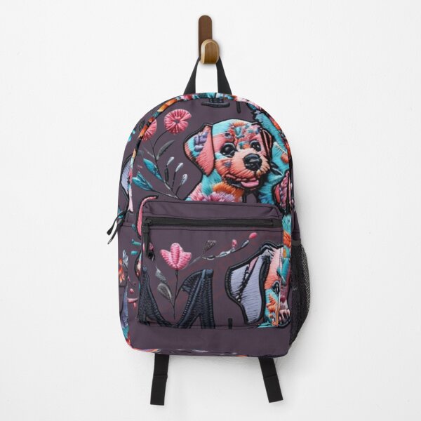 Item preview, Embroidered Floral Dog with Puppies. designed and sold by 22Creativelab.