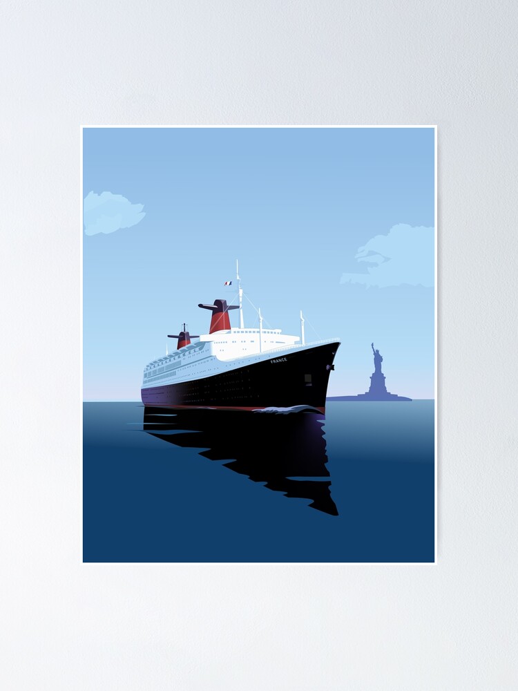 Grande Affiche Avec Coupe Longitudinale Du Fameux Paquebot France  Item 10879945