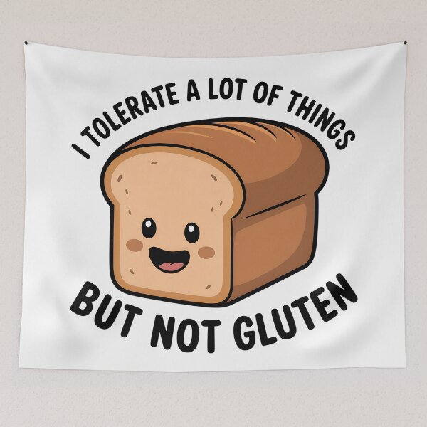 Item preview, Funny Gluten Intolerance Cartoon Bread  – “But Not Gluten” Quote Design designed and sold by VividOrganica.
