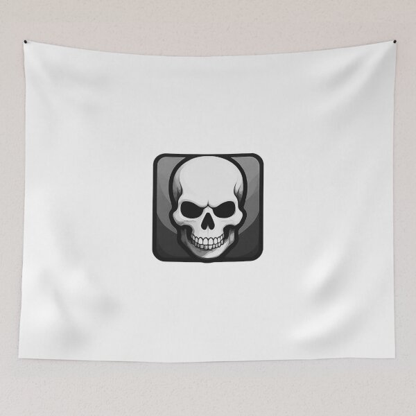 Item preview, Dark Skull Square Icon Black and White designed and sold by RED-MOUSE.