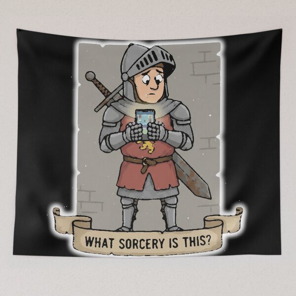 Artikelvorschau, What Sorcery Is This Medieval Knight Gaming Meme T-Shirt entworfen und verkauft von RebellDancer.