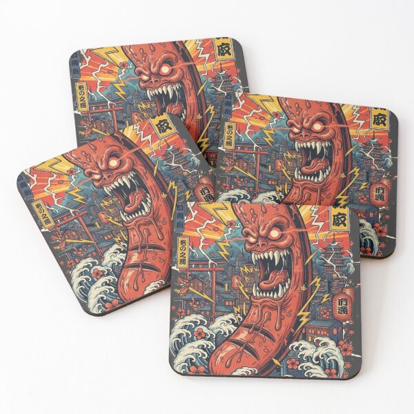 Item preview, Hot Dog Kaiju – Japanese Monster Food Art Illustration designed and sold by The True American.