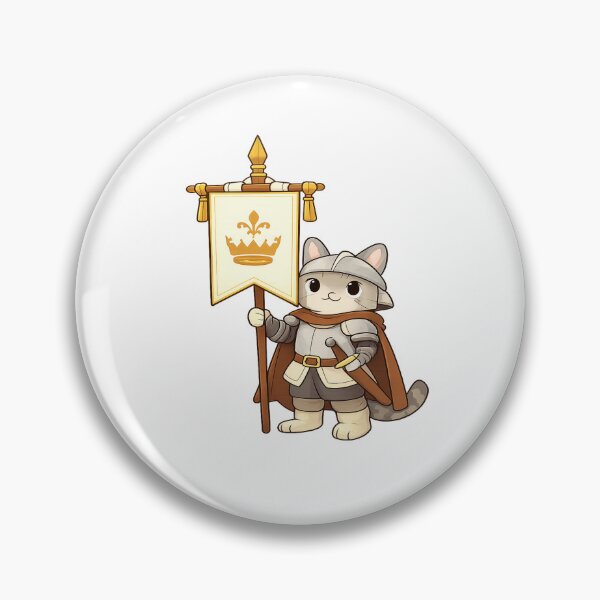 Item preview, Cat Knight with Banner – Cozy Medieval Fantasy Illustration designed and sold by CraftLum.