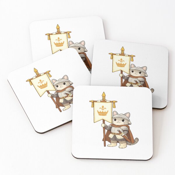 Item preview, Cat Knight with Banner – Cozy Medieval Fantasy Illustration designed and sold by CraftLum.