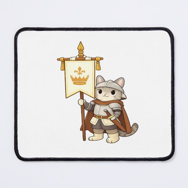 Item preview, Cat Knight with Banner – Cozy Medieval Fantasy Illustration designed and sold by CraftLum.