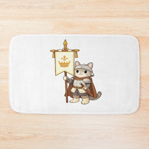 Item preview, Cat Knight with Banner – Cozy Medieval Fantasy Illustration designed and sold by CraftLum.