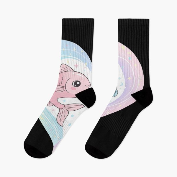 Item preview, Kawaii Cosmic Zodiac PISCES: The Dreamy Twin Fish designed and sold by SebastianSpace.