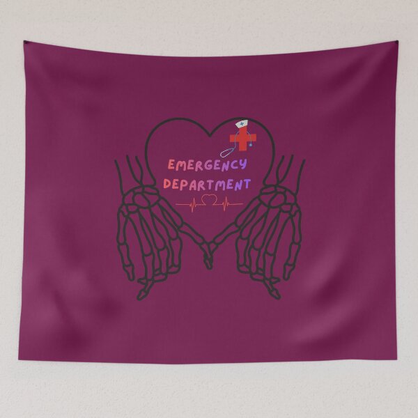 Item preview, Emergency Department Nurse Skeleton Hands Heartbeat - ER Nurse Appreciation Design designed and sold by Mr-Nurse.