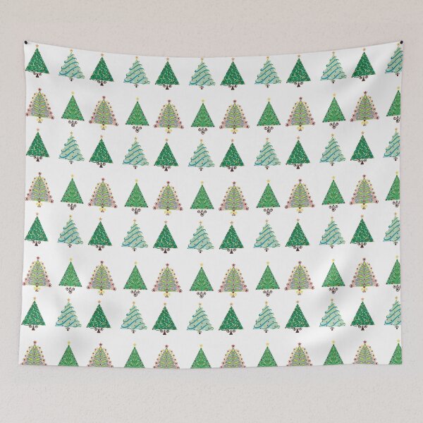 Item preview, Decorative Christmas Tree Collection with Swirling Folk Patterns designed and sold by Elizarfa.
