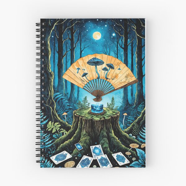 Item preview, Blue Mushroom Divination – Surreal Forest Ritual – Witchy Night Art designed and sold by IdeaSmith.