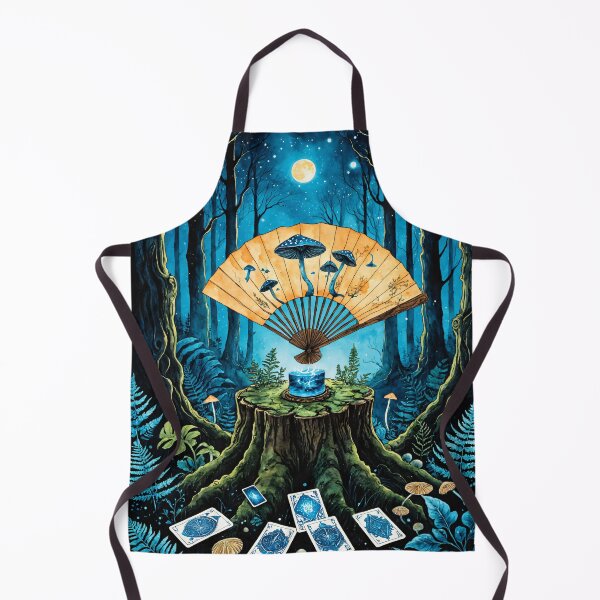 Item preview, Blue Mushroom Divination – Surreal Forest Ritual – Witchy Night Art designed and sold by IdeaSmith.