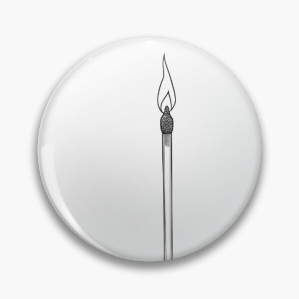 Item preview, Minimal Matchstick Flame Line Art – Vintage Symbolic Fire Illustration designed and sold by Visualynx.