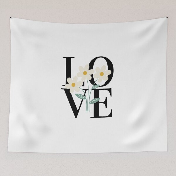 Item preview, LOVE – Block Typography with Floral Foreground Design designed and sold by Toph & Mea Shop.