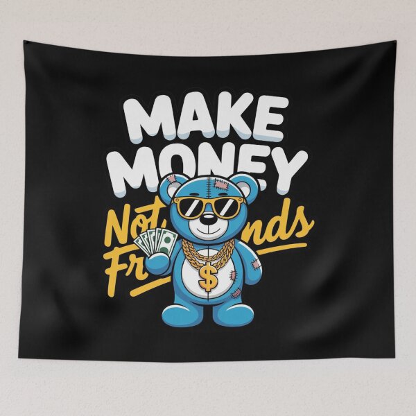 Item preview, Streetwear Retro Matching Gamma Blue Make Money Not Friends designed and sold by DOPANDA ..