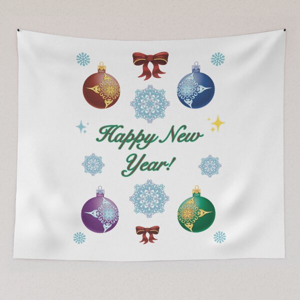 Item preview, Happy New Year Decorative Ornament Pattern designed and sold by Elizarfa.