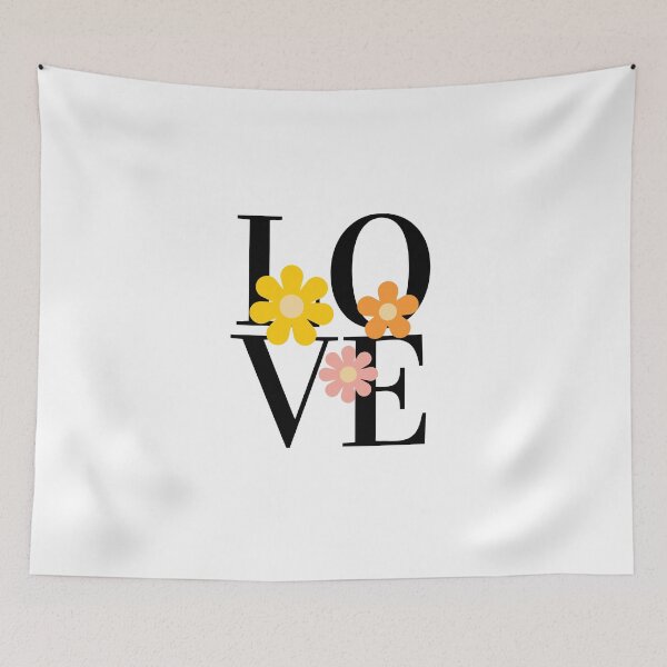Item preview, LOVE – Block Typography with Floral Foreground Design designed and sold by Toph & Mea Shop.