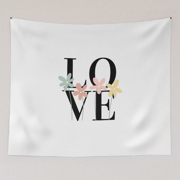 Item preview, LOVE – Block Typography with Floral Foreground Design designed and sold by Toph & Mea Shop.