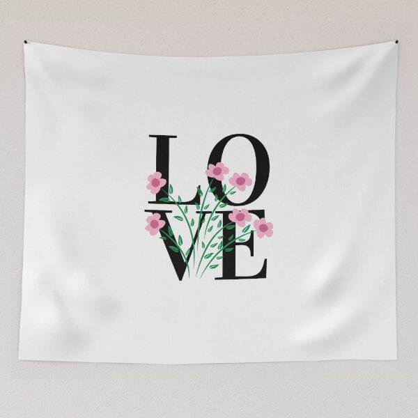 Item preview, LOVE – Block Typography with Floral Foreground Design designed and sold by Toph & Mea Shop.