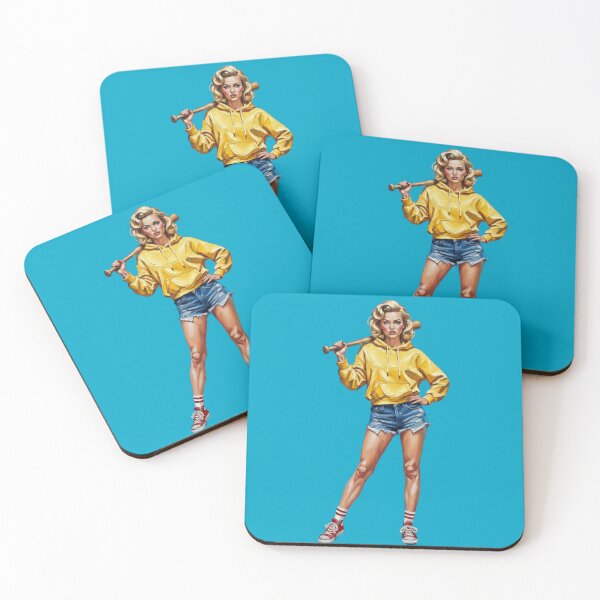Item preview, Cool Pin Up Baseball Girl in Yellow Hoodie - Retro Sporty Vibe designed and sold by Italian Ink Studio.
