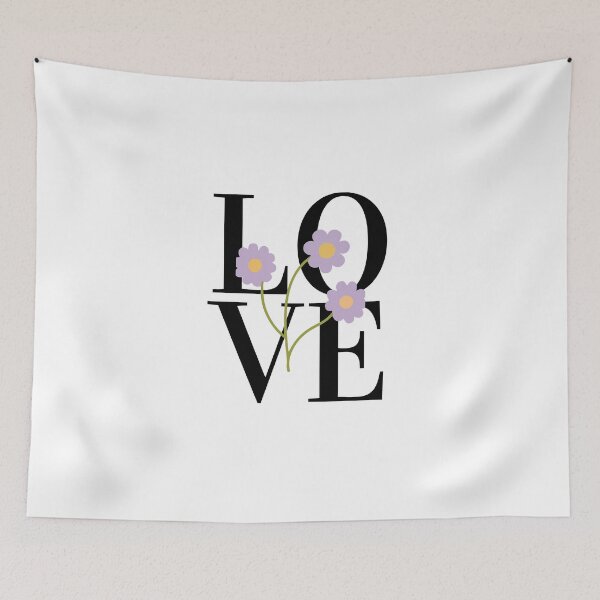 Item preview, LOVE – Block Typography with Floral Foreground Design designed and sold by Toph & Mea Shop.