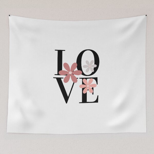 Item preview, LOVE – Block Typography with Floral Foreground Design designed and sold by Toph & Mea Shop.