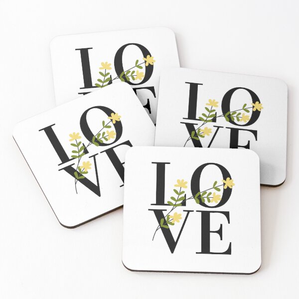 Item preview, LOVE – Block Typography with Floral Foreground Design designed and sold by Toph & Mea Shop.