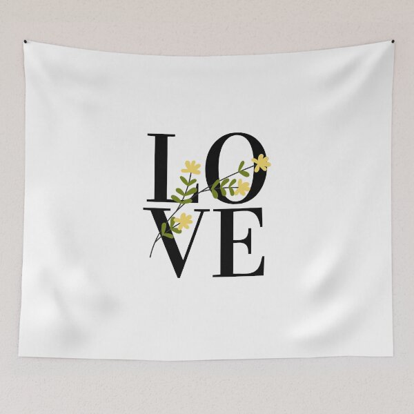 Item preview, LOVE – Block Typography with Floral Foreground Design designed and sold by Toph & Mea Shop.