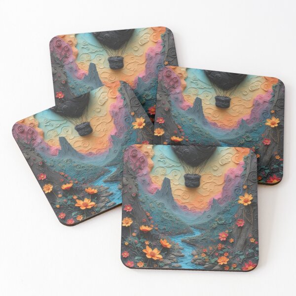 Item preview, Hot air balloon over blooming river landscape designed and sold by Mianku | Für das Leben.