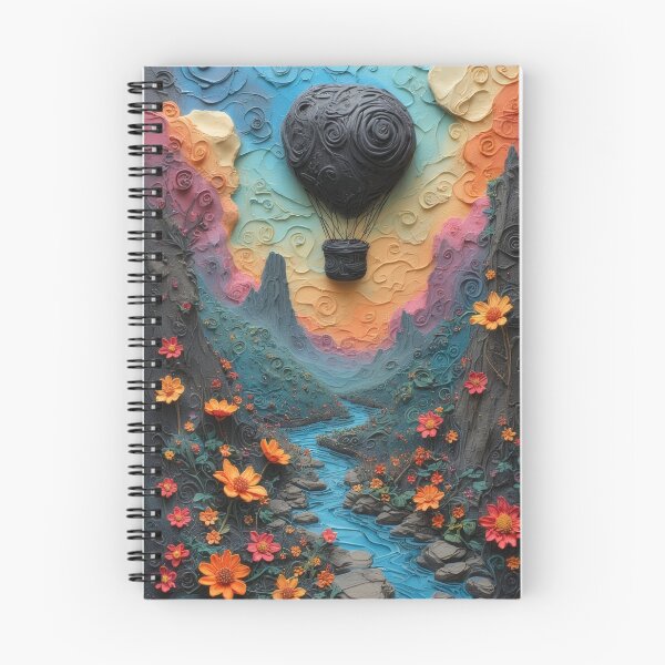 Item preview, Hot air balloon over blooming river landscape designed and sold by Mianku | Für das Leben.