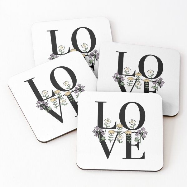 Item preview, LOVE – Block Typography with Floral Foreground Design designed and sold by Toph & Mea Shop.