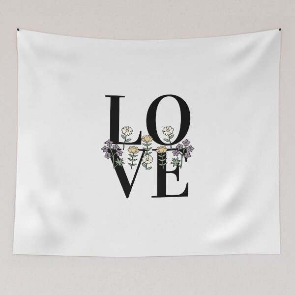 Item preview, LOVE – Block Typography with Floral Foreground Design designed and sold by Toph & Mea Shop.