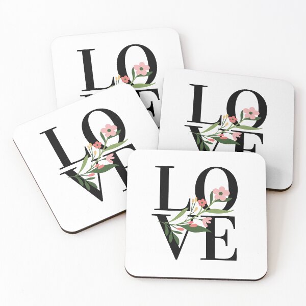 Item preview, LOVE – Block Typography with Floral Foreground Design designed and sold by Toph & Mea Shop.