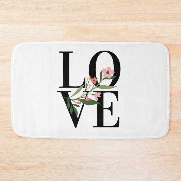 Item preview, LOVE – Block Typography with Floral Foreground Design designed and sold by Toph & Mea Shop.