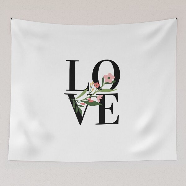 Item preview, LOVE – Block Typography with Floral Foreground Design designed and sold by Toph & Mea Shop.
