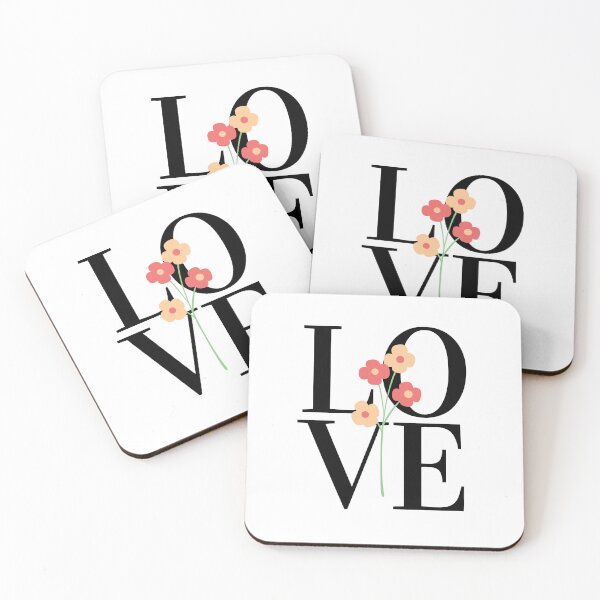 Item preview, LOVE – Block Typography with Floral Foreground Design designed and sold by Toph & Mea Shop.