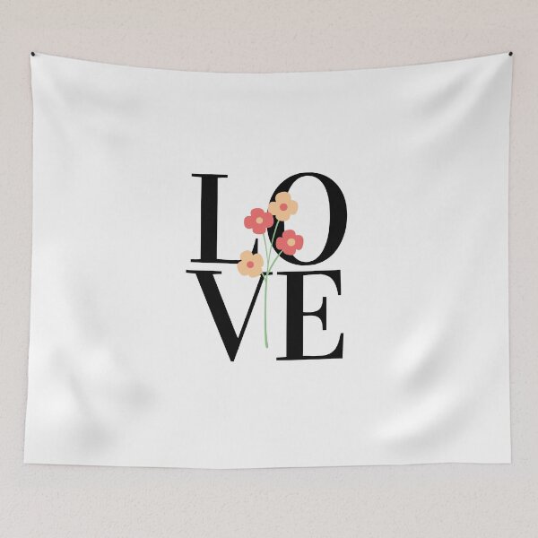 Item preview, LOVE – Block Typography with Floral Foreground Design designed and sold by Toph & Mea Shop.